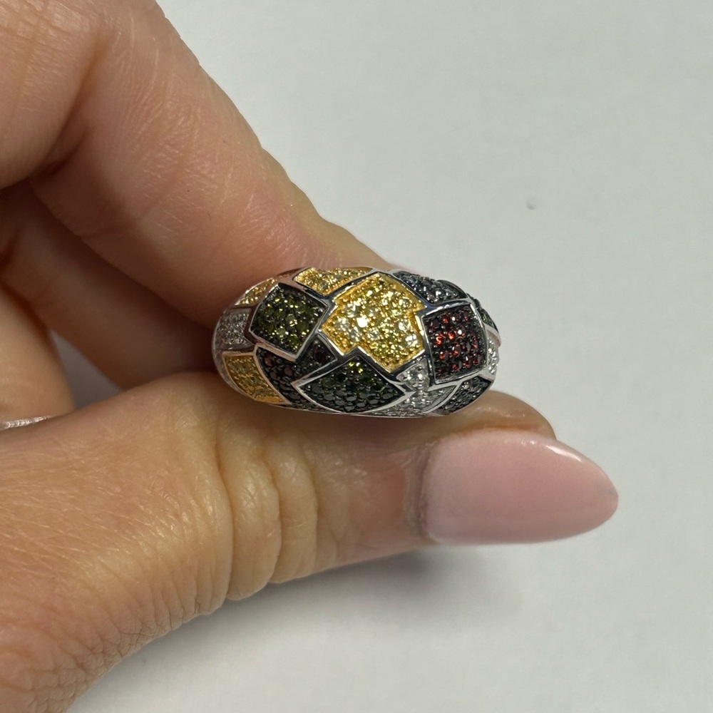 Suzy Levian Sterling Silver Multicolored CZ Ring NWT